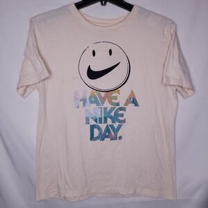 Nike T Shirt Mens Medium Have A Nice Day Swoosh Smile